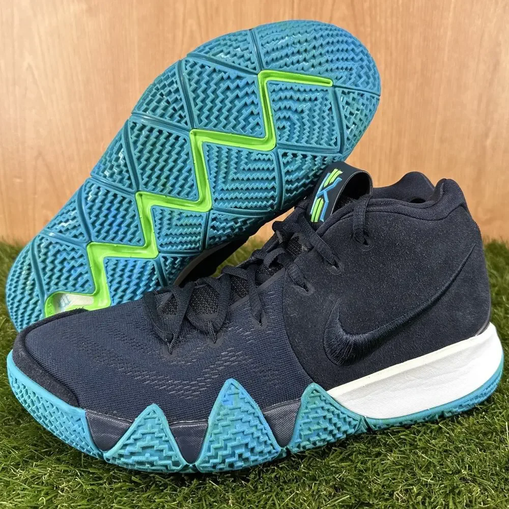 Nike Kyrie 4 Dark Obsidian Think Twice Basketball Shoes 943806-401 Men's Sz 9.5